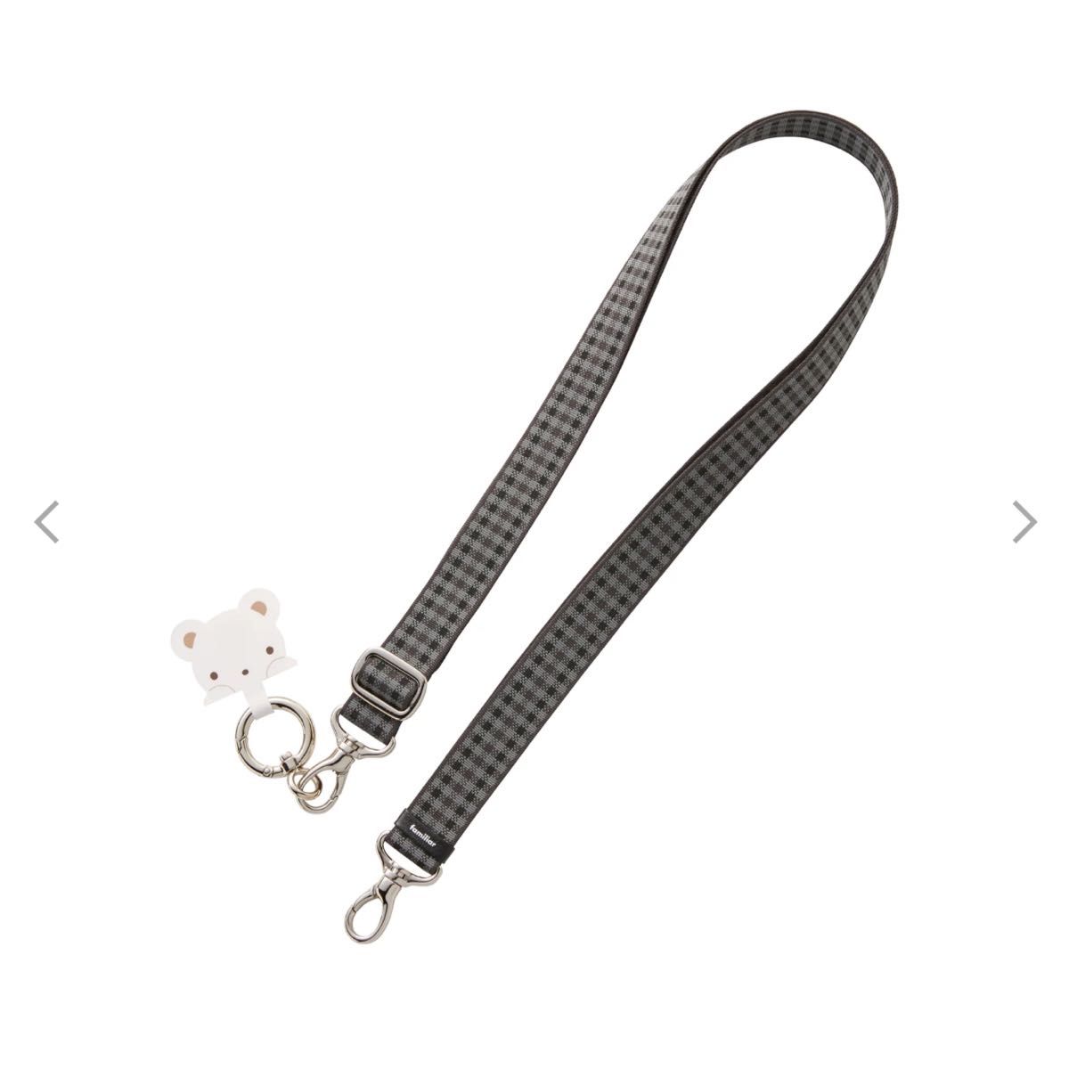 familiar ファミリア ショルダーストラップ 黒系チェック 6月以降発売