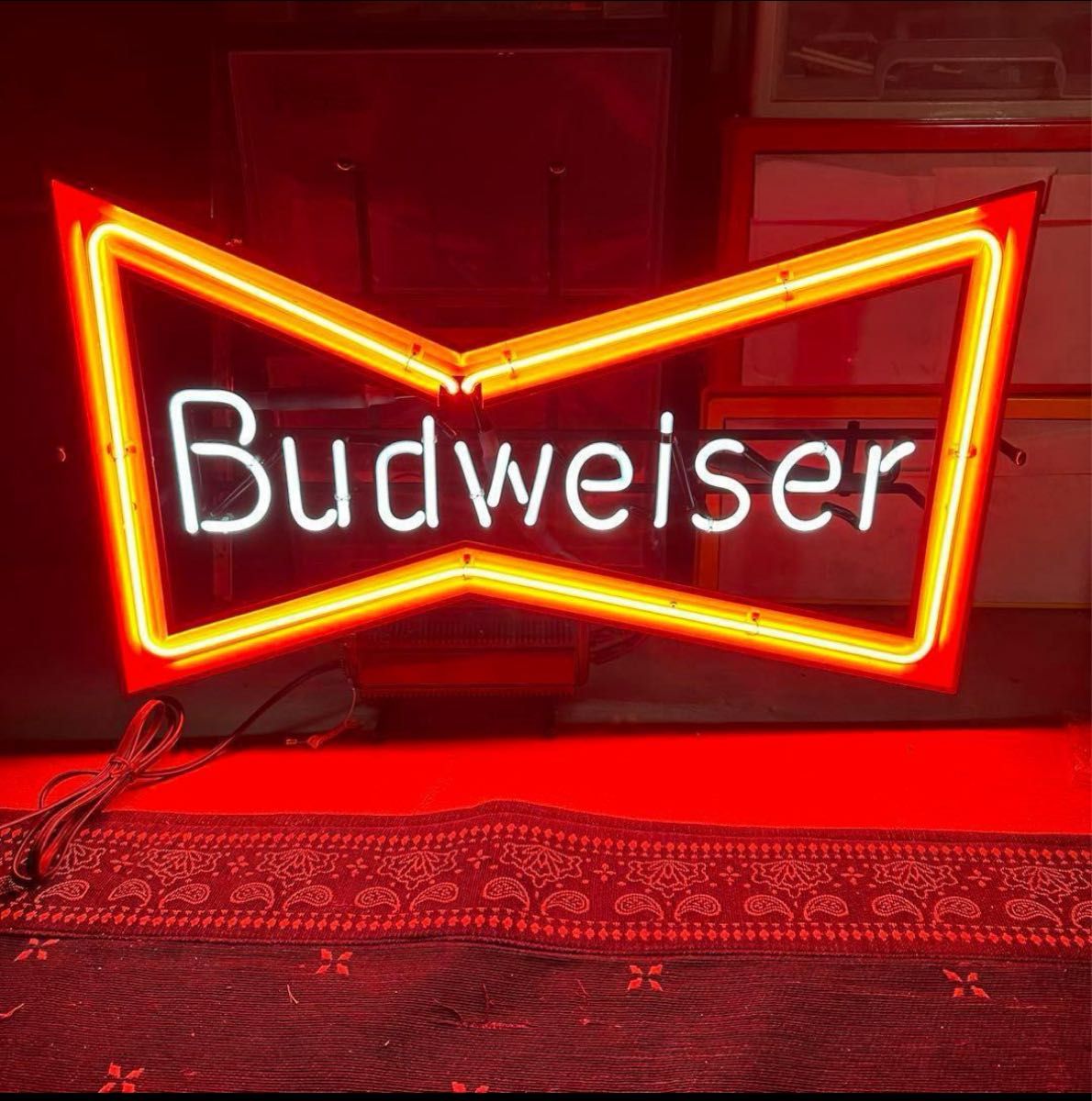 新品 希少 当時物 バドワイザー ヴィンテージ 看板 ネオン管｜Yahoo