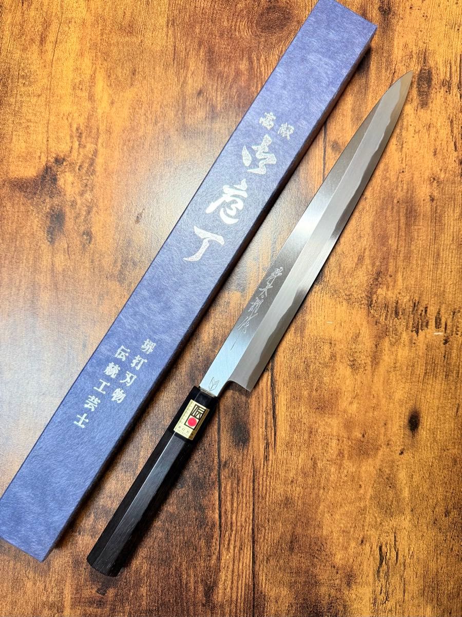 堺打刃物 祥太郎作 刺身 柳刃 包丁 9寸 白二鋼 黒檀八角水牛柄｜Yahoo