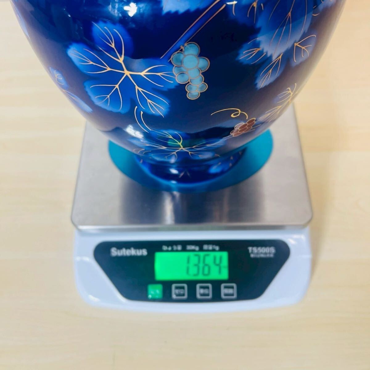 深川製磁 ぶどう 葡萄 花瓶 花器 フラワーベース 金彩 有田焼 深川製