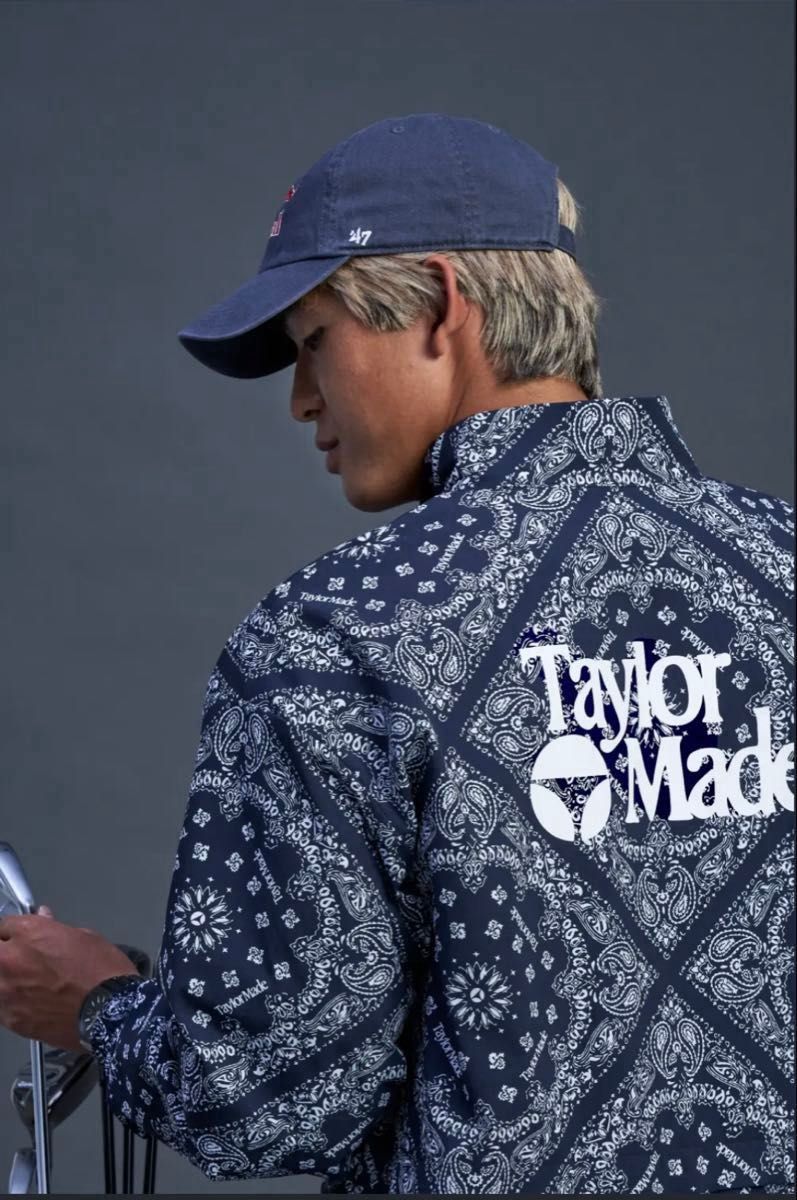 完売 Mサイズ テーラーメイド バンダナ柄 ジャケット ネイビー taylor