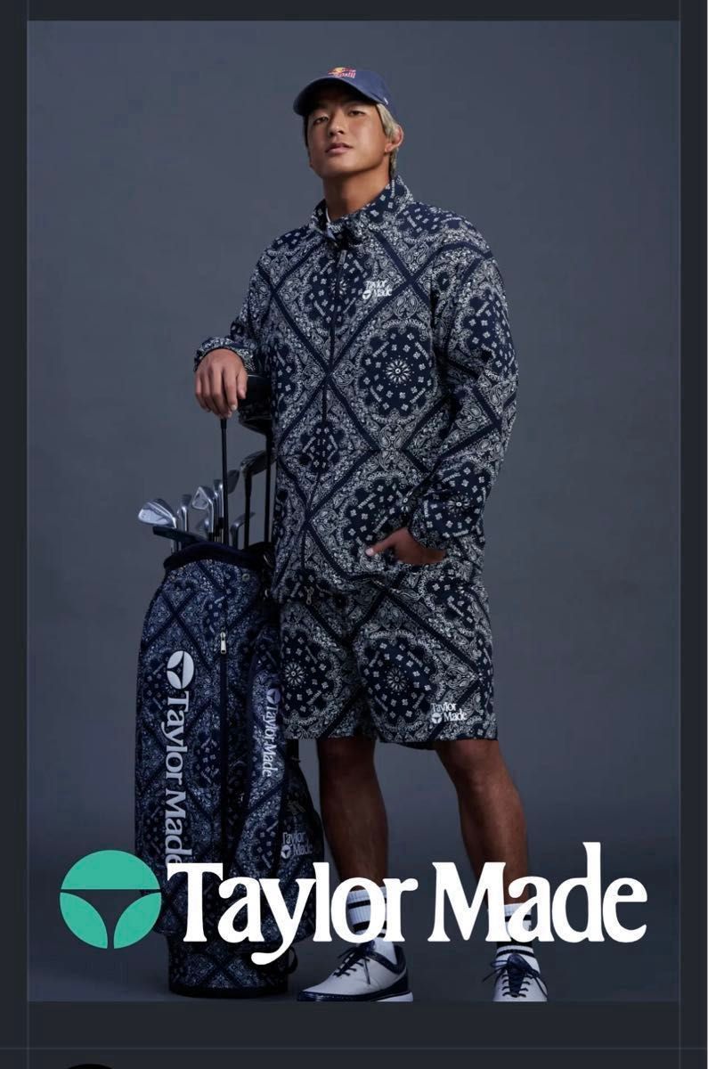 完売 Mサイズ テーラーメイド バンダナ柄 ジャケット ネイビー taylor
