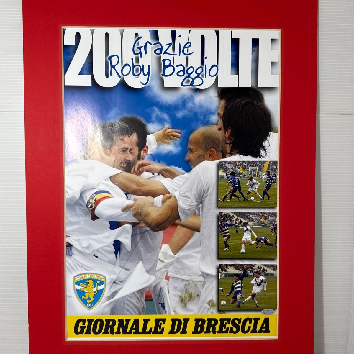 LCG証明書付 直筆サイン ロベルト・バッジョ ポスター サッカー 約A3