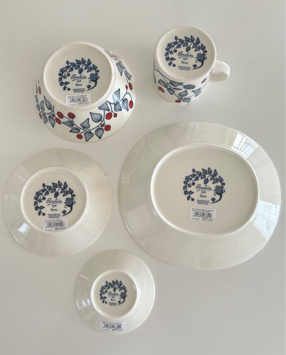 150周年限定スタンプ】新品 アラビア ルノ フロストベリー 食器5点