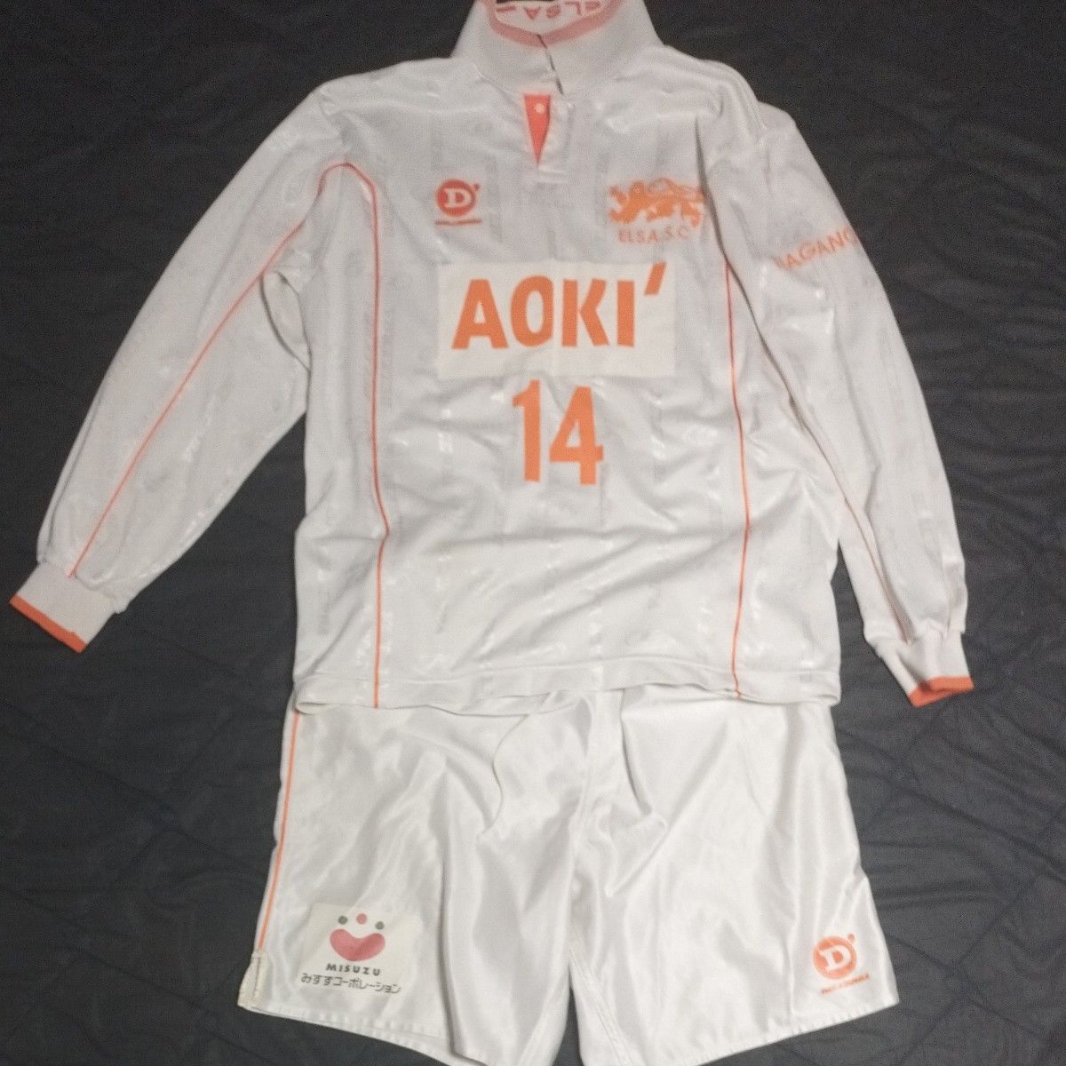 長野エルザ(現 AC長野パルセイロ)サッカーユニフォーム 上下セット 白