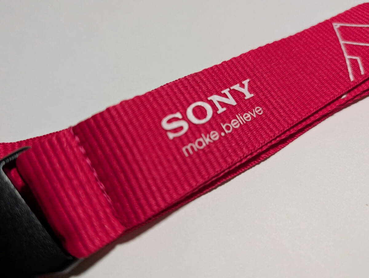 非売品 即決 SONY make believe ソニー ネックストラップ 濃ピンク