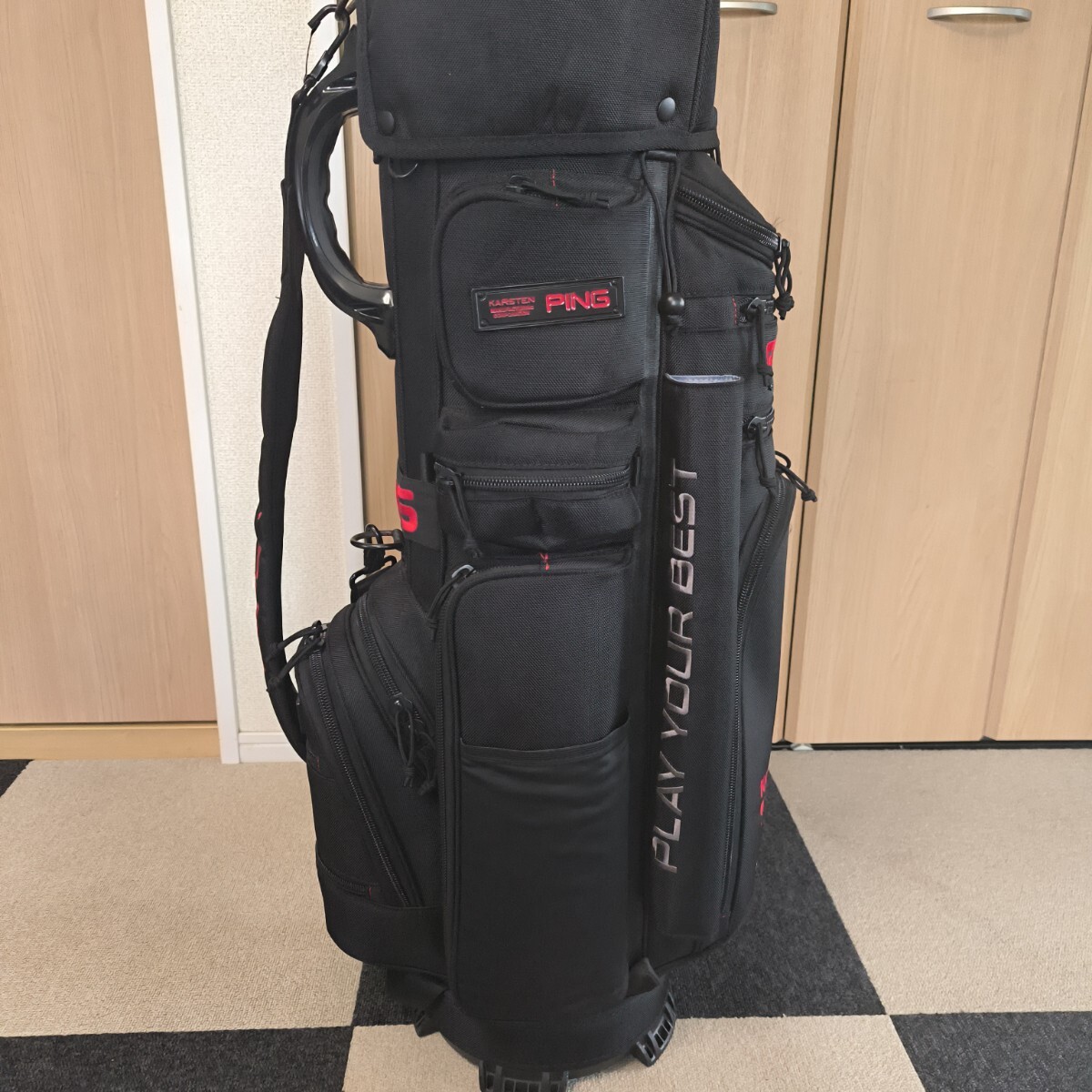 美品】ピン PING カーステン キャディバッグ 9インチ 5分割 ブラック