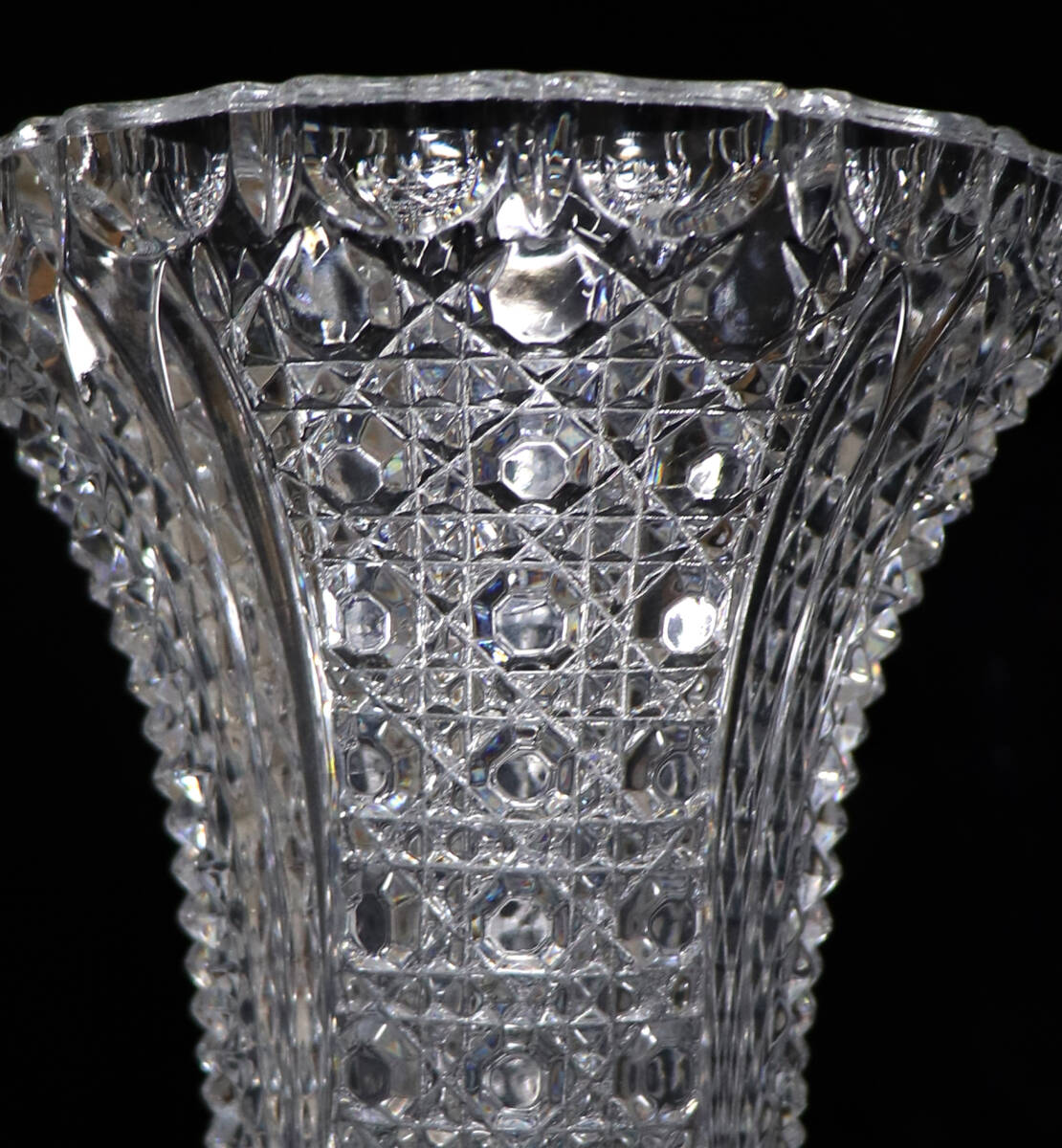 オールド・バカラ (BACCARAT) 極上美 大型 切子 花瓶 ディアマン