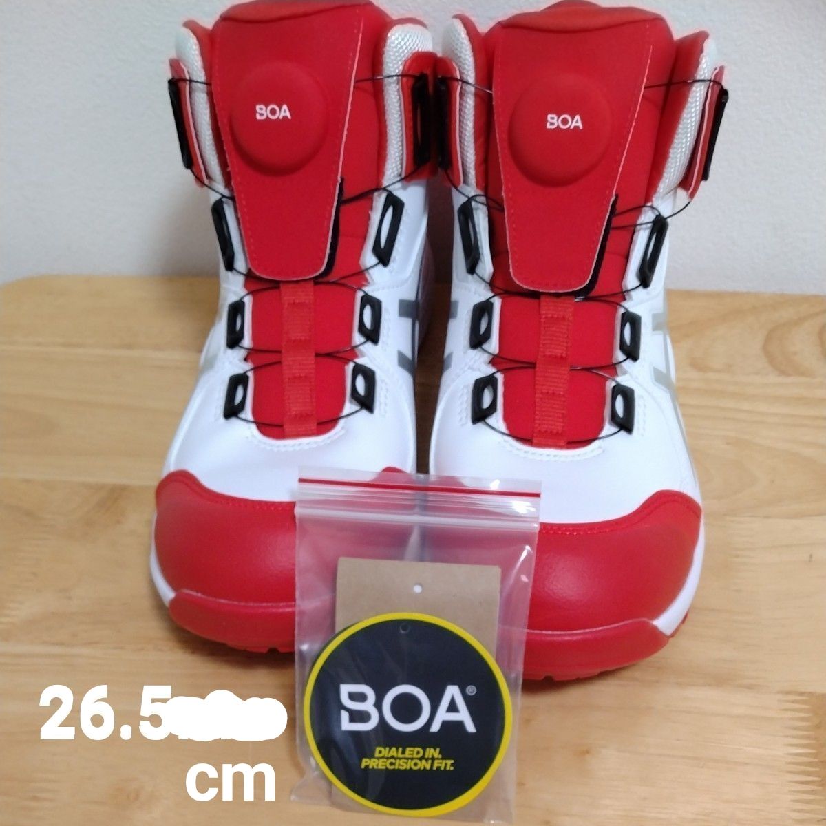 アシックス 安全靴ファイアリーレッド×ピュアシルバー BOA CP304