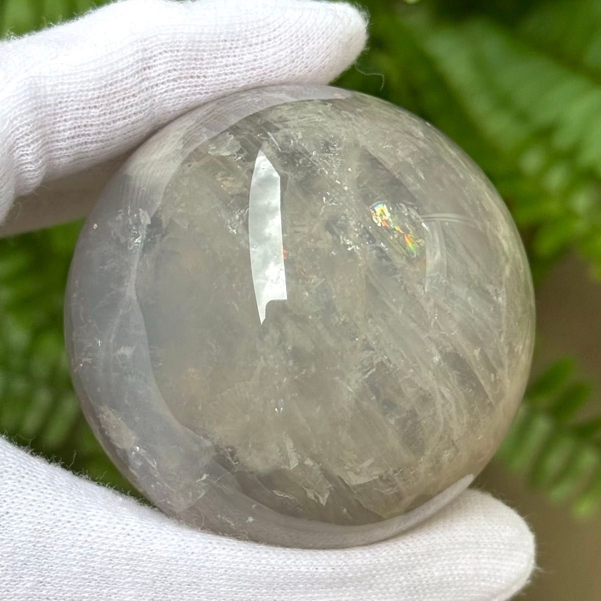 ブルーローズクォーツ グレー スフィア 53mm マダガスカル産 天然石