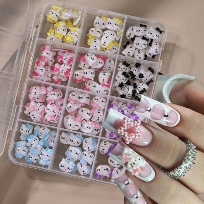 ハローキティ デコレーションパーツ セット クリアケース入り