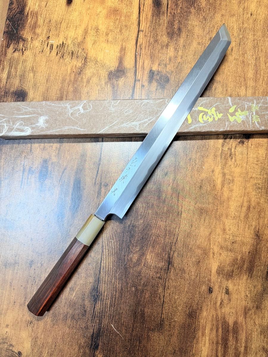 森本光一作 蛸引 先丸 白一鋼 尺 紫檀白水牛八角柄｜Yahoo!フリマ（旧