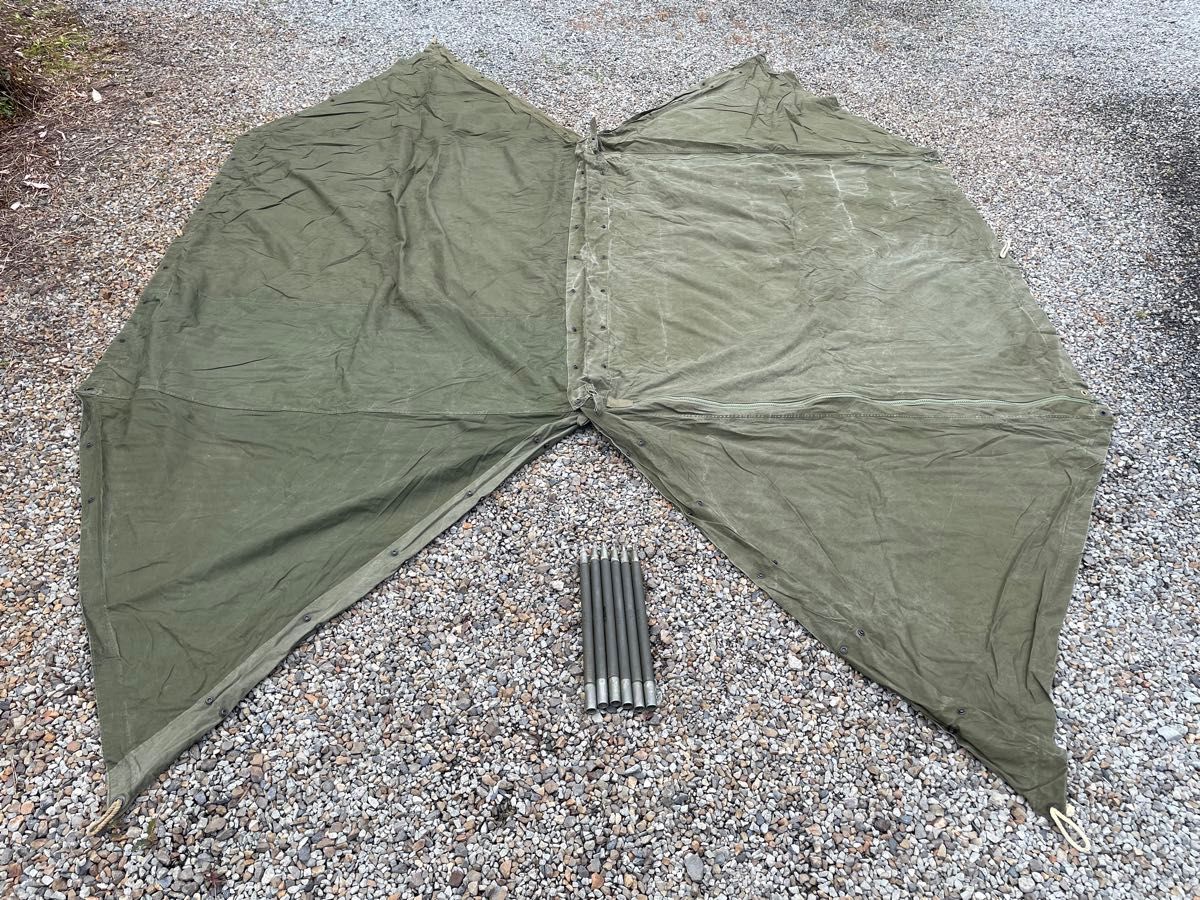 US パップテント ハーフシェルター 2枚 ポールあり・ペグなし 米軍 軍