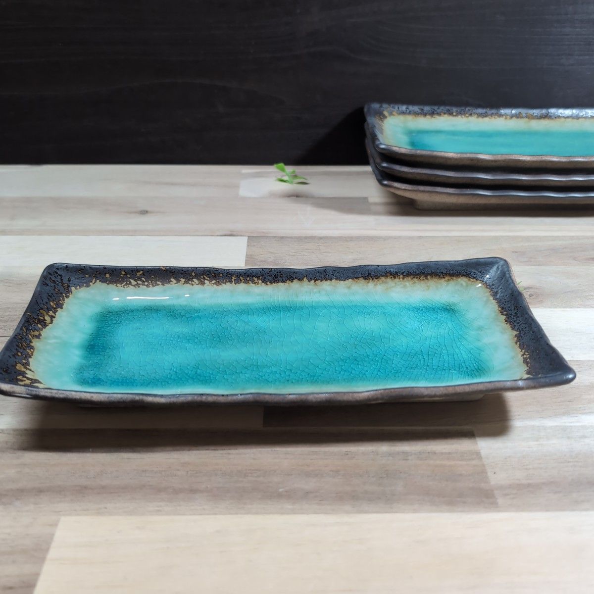 美濃焼/淵サビ緑彩長角皿 4枚組｜Yahoo!フリマ（旧PayPayフリマ）