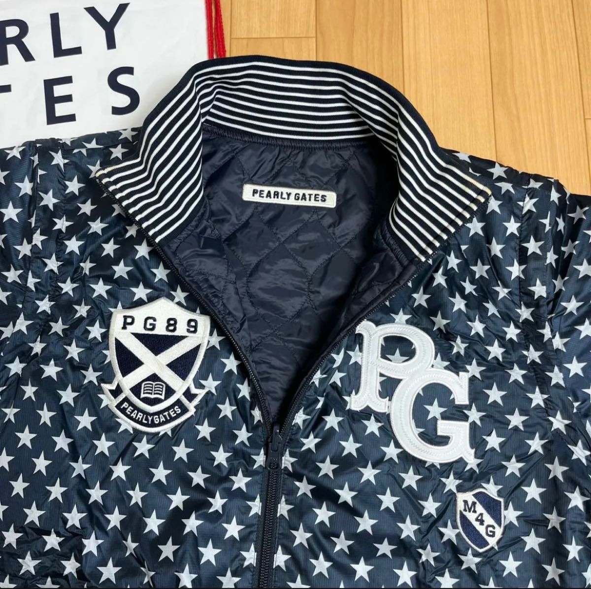 パーリーゲイツ スター 星柄4WAY 中綿入りリバーシブルブルゾン