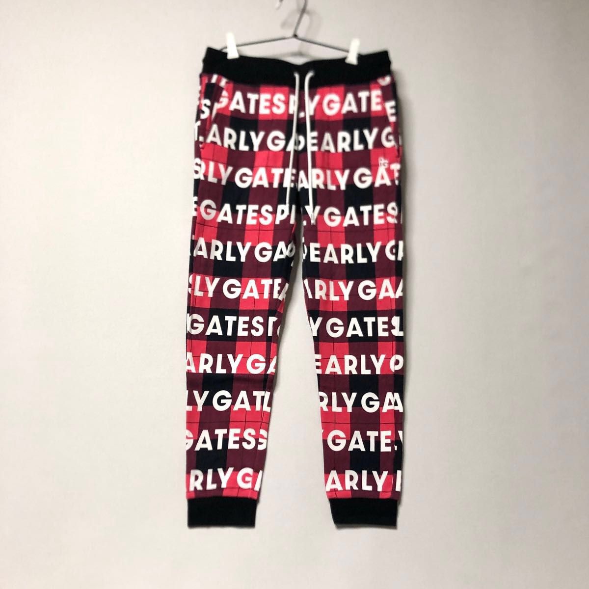 パーリーゲイツ PEARLY GATES スウェットパンツ ロゴ総柄 チェック 裏