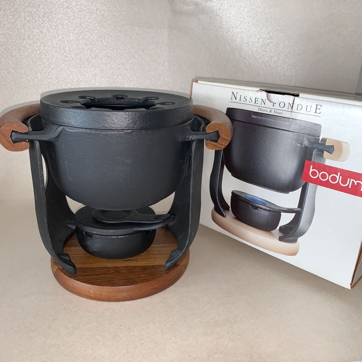 北欧 ヴィンテージ Nissen デンマーク製 フォンデュセット 鋳物 ボダム