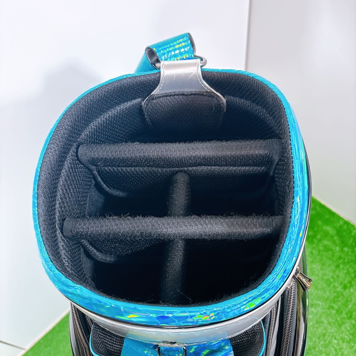 ダンスウィズドラゴン キャディバッグ 3点式 エナメル ライトブルー