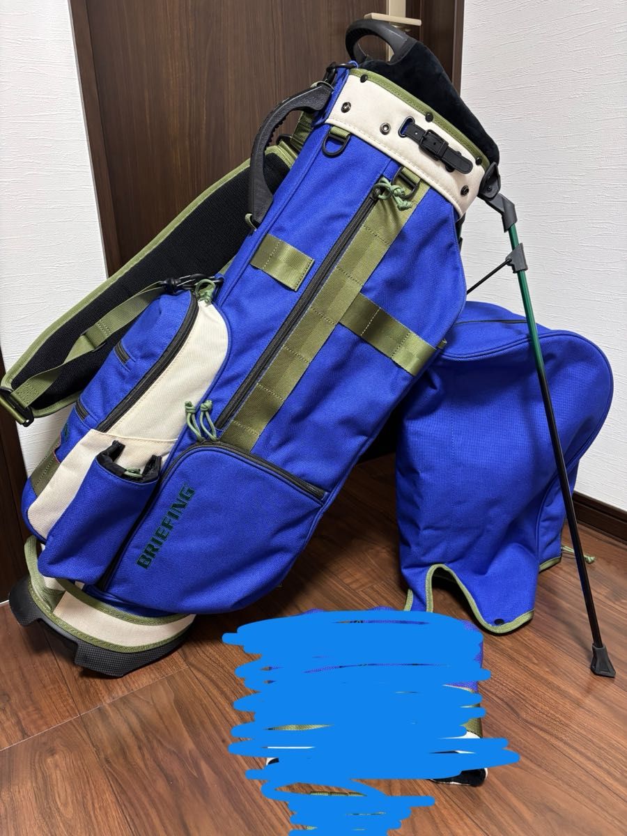 ブリーフィング キャディバッグ CR-8 #02 ブルー アイボリー スタンド