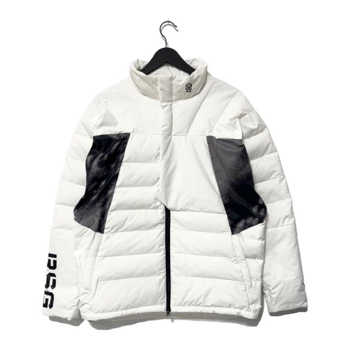 新品 ラッセルノ ゴルフ パデッド ジャケット ペイズリー ホワイト XL