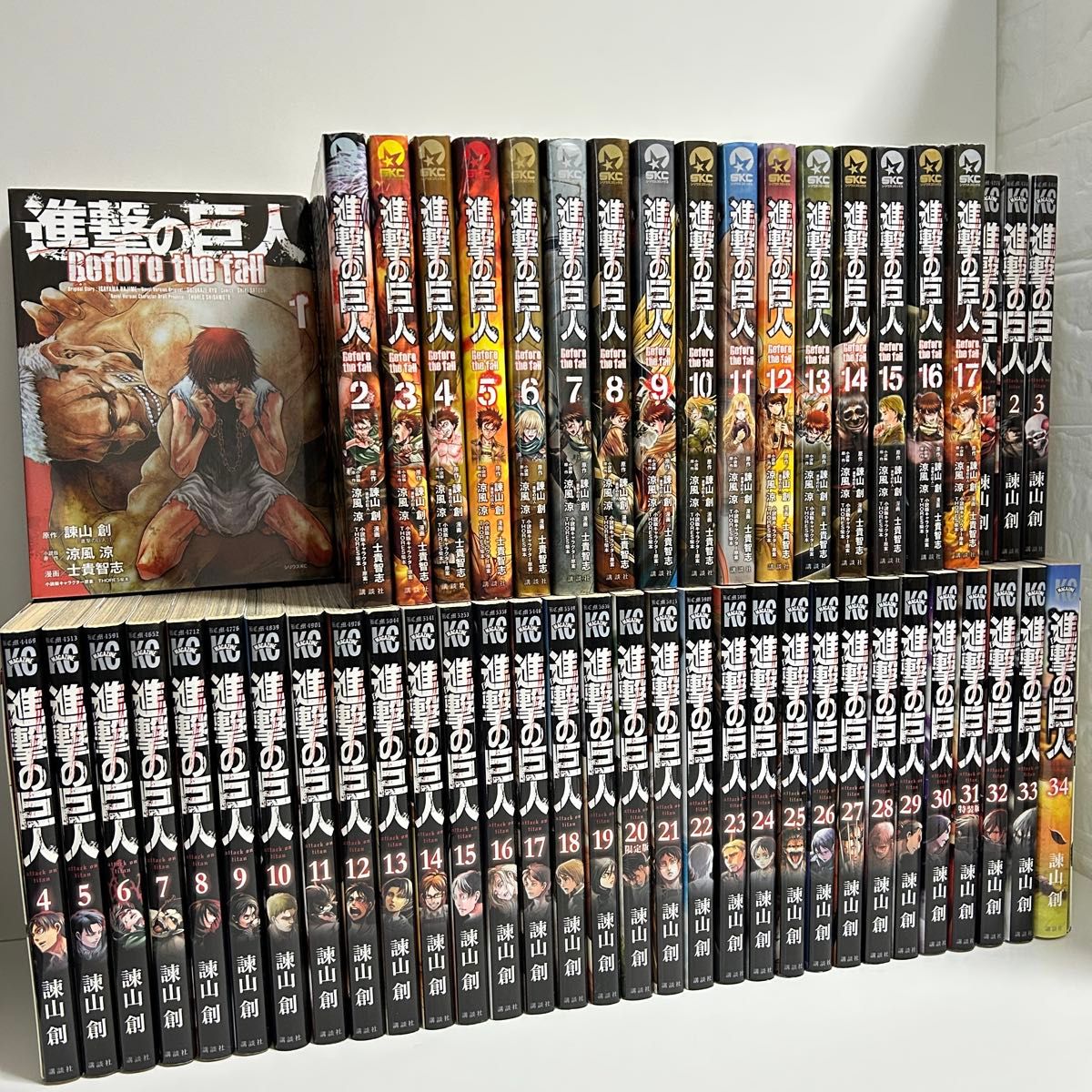 進撃の巨人 全34巻 ビフォーザフォール 全17巻 全巻セット まとめ売り