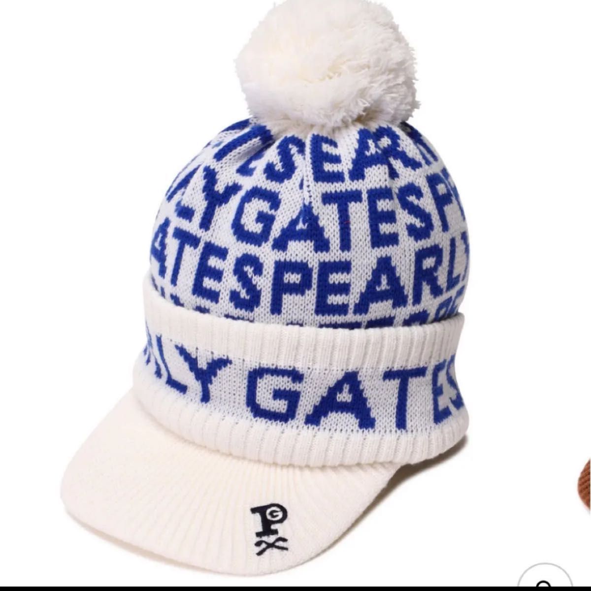 新品タグ付き PEARLY GATES パーリーゲイツ ニットキャップ ボンボン