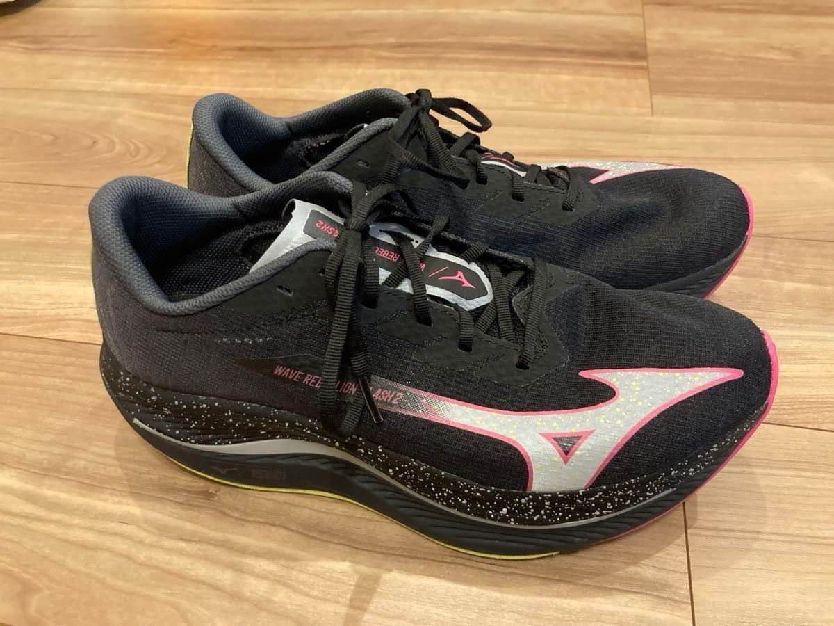 中古美品 MIZUNO WAVE REBELLION FLASH 2 ランニングシューズ 28cm
