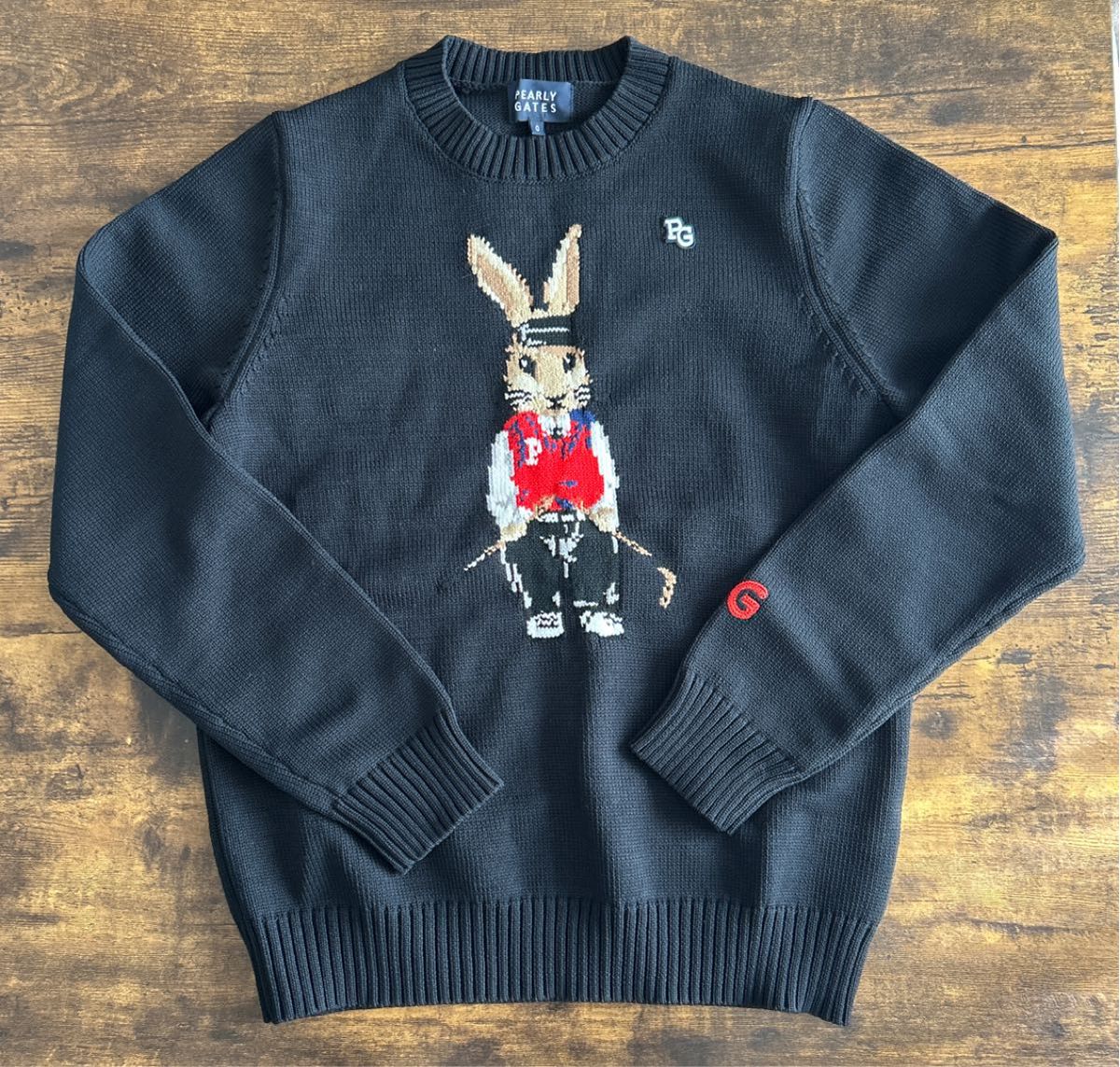 未使用・美品】PEARLY GATES うさぎ ニット プロ着用デザイン 黒