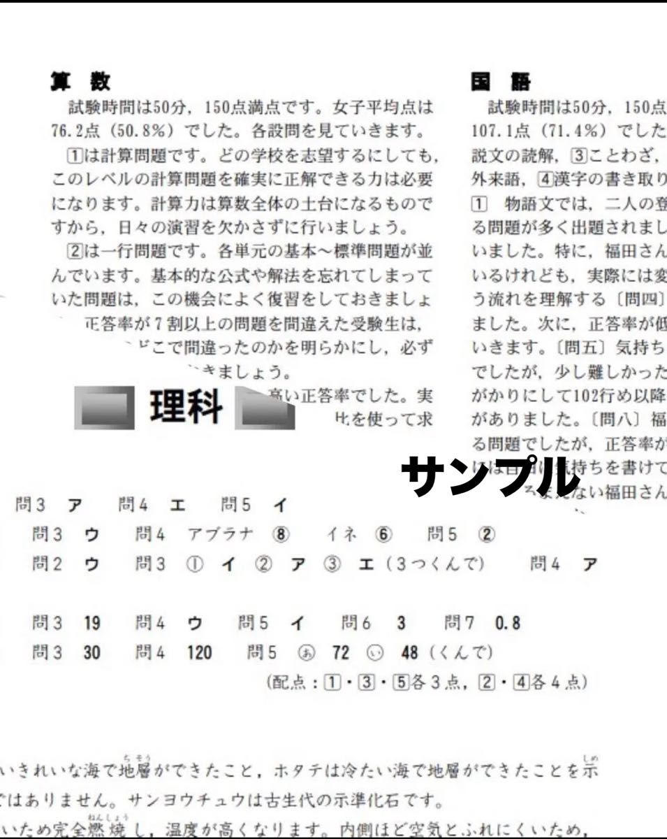 四谷大塚 志望校判定テスト 5年生【女子】 2025年1月分 過去問・資料