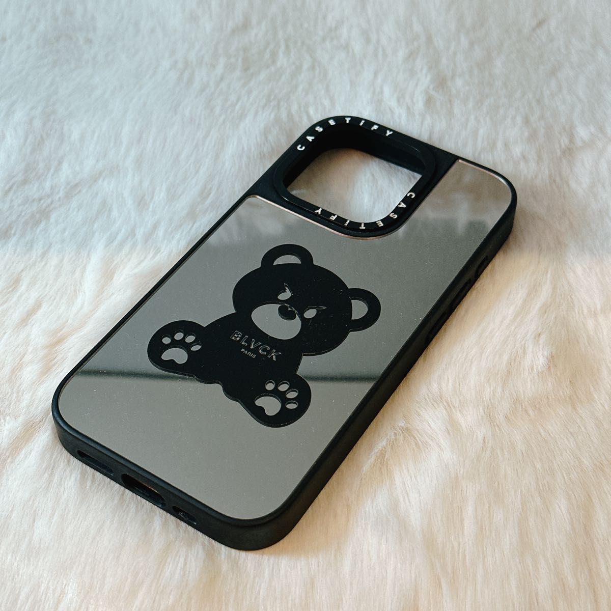 BLVCK Paris iPhone15pro ブラック くま ミラー ケースティファイ