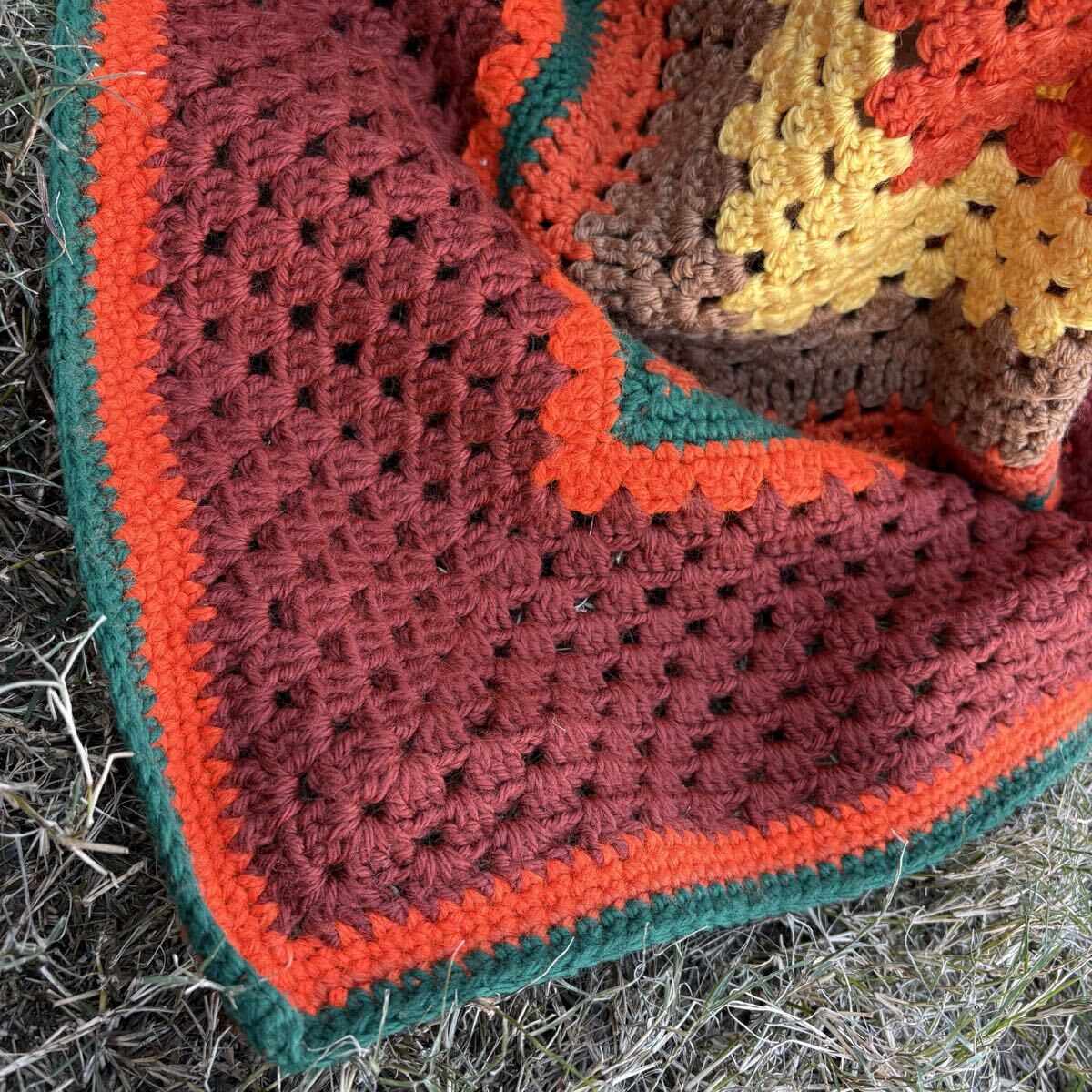 USA vintage】granny blanket グラニーブランケット グラニースクエア