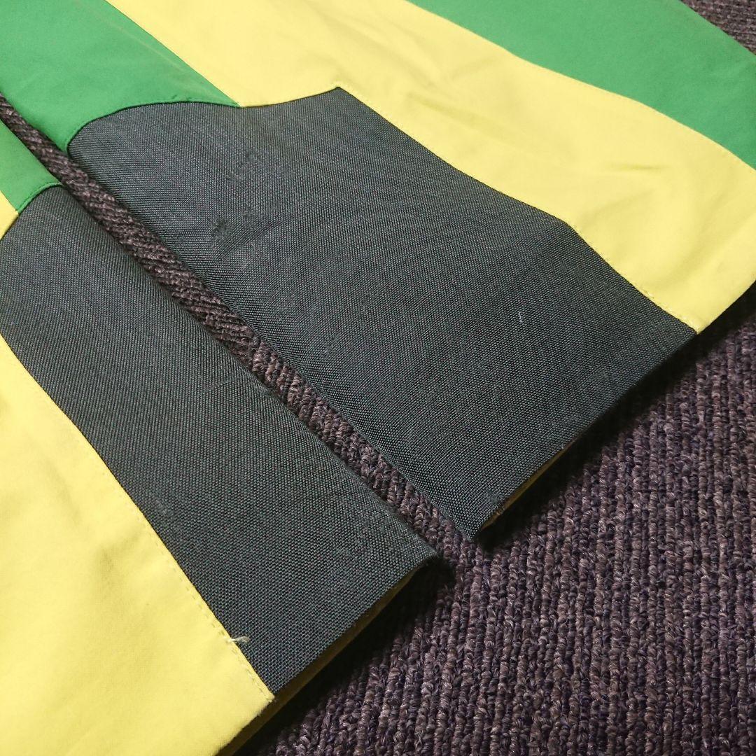 送料無料【Goldwin】イエロー×グリーンスキーウェア上下セット 上M下