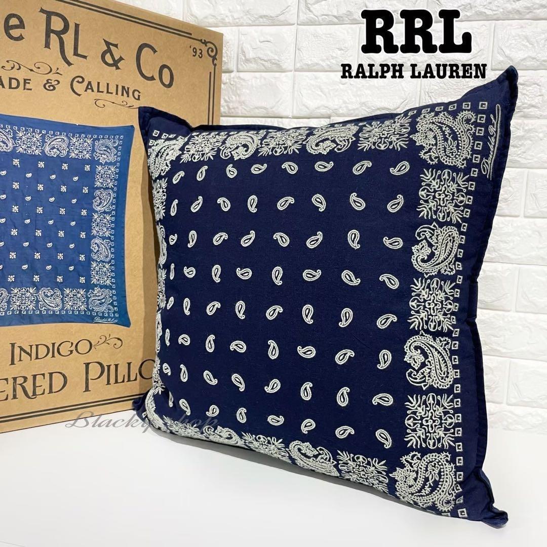 RRL ラルフローレン クッション 未使用 タグ 箱付き ペイズリー 刺繍