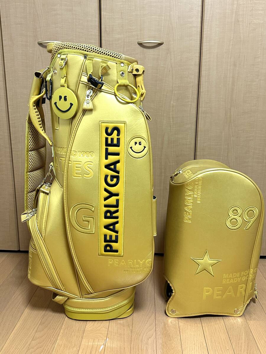 希少】パーリーゲイツGOLDスタンド式キャディバッグ ヘッドカバー