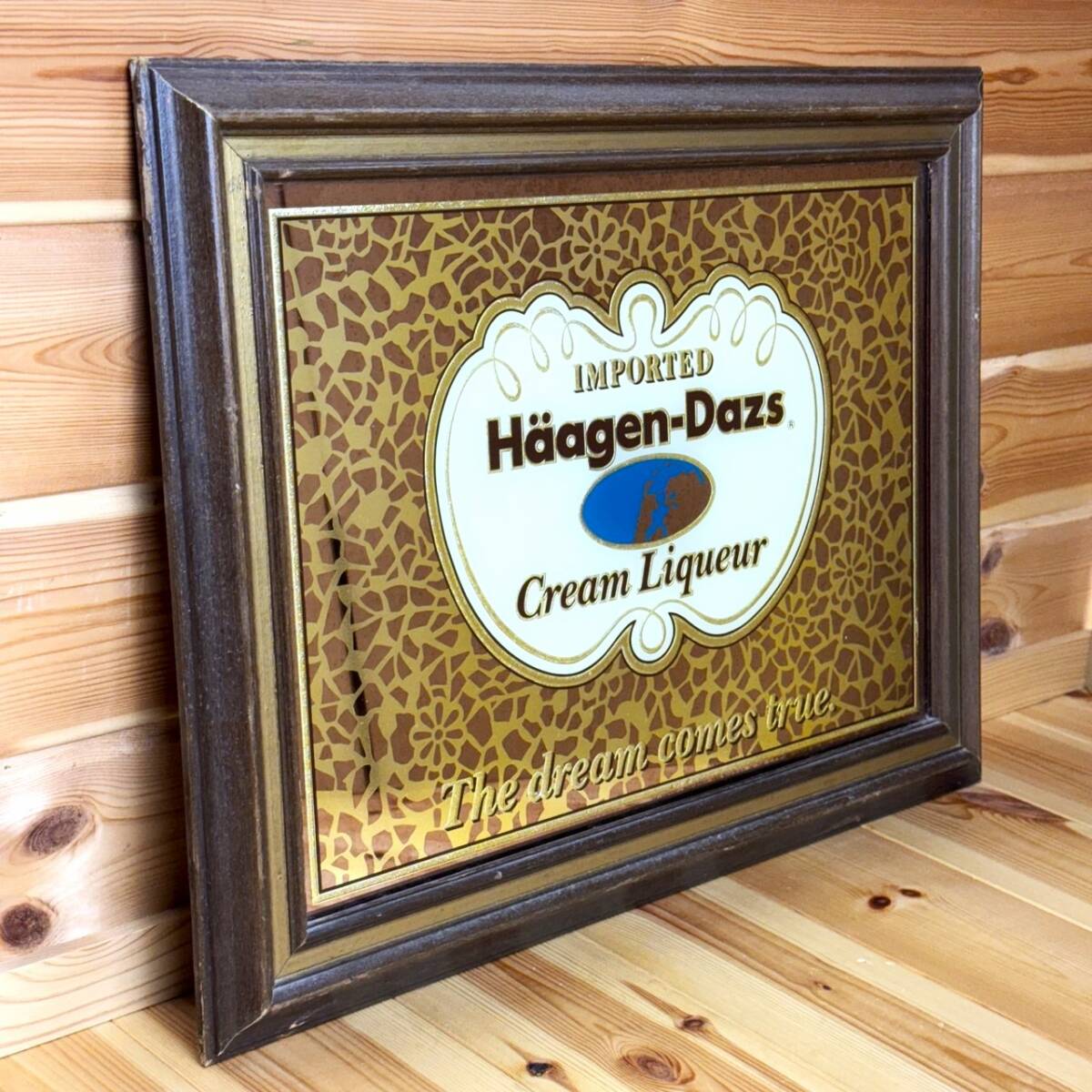 Haagen-Dazs ハーゲンダッツ パブミラー ビンテージ 広告 鏡 販売促進