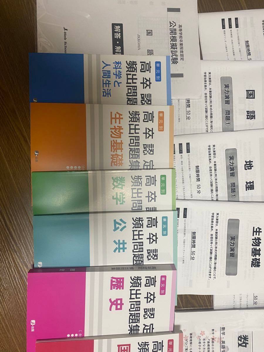 高卒認定 フルセット ワークブック 頻出問題集 公開模擬試験 全8教科