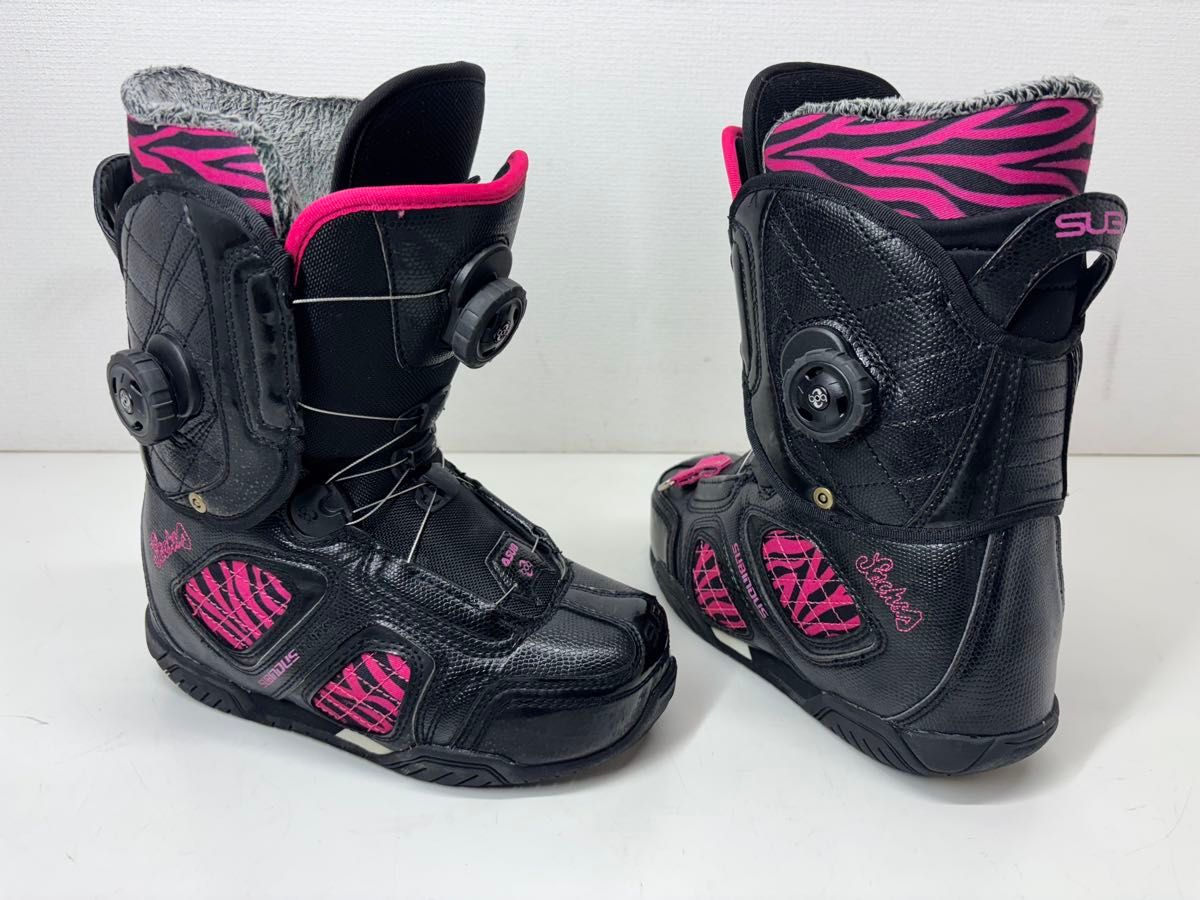 SUB スノーボードブーツ ダブルBOA ブラック ピンク ゼブラ 23 5cm