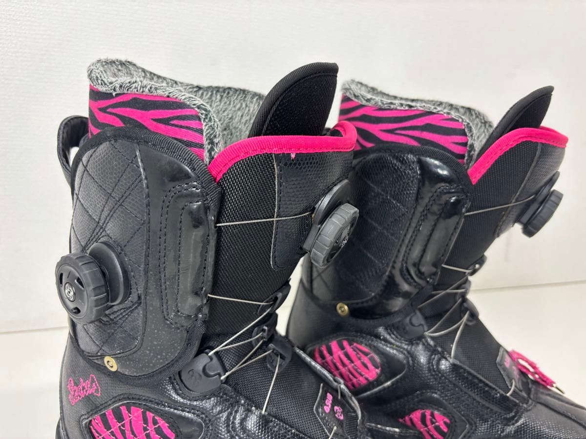 SUB スノーボードブーツ ダブルBOA ブラック ピンク ゼブラ 23 5cm