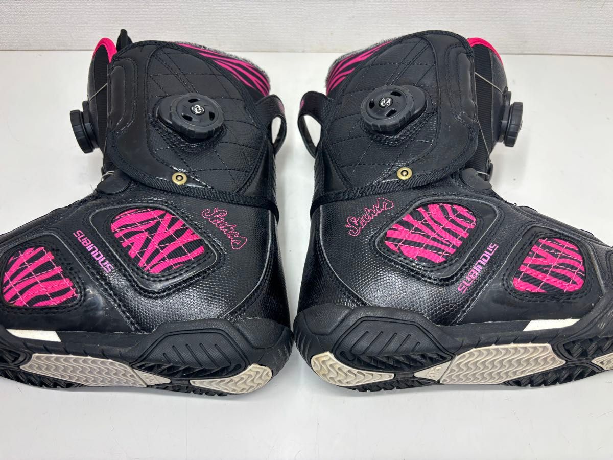 SUB スノーボードブーツ ダブルBOA ブラック ピンク ゼブラ 23 5cm
