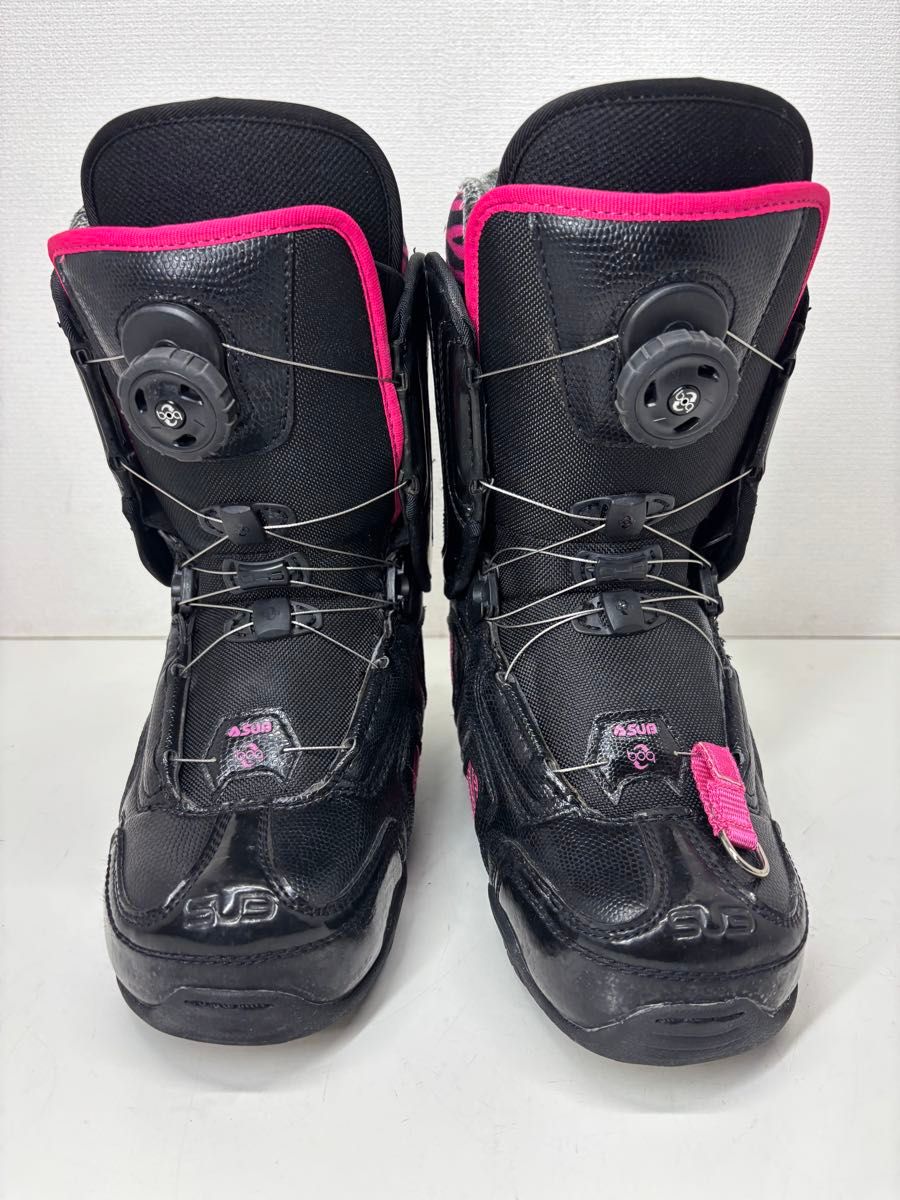 SUB スノーボードブーツ ダブルBOA ブラック ピンク ゼブラ 23 5cm