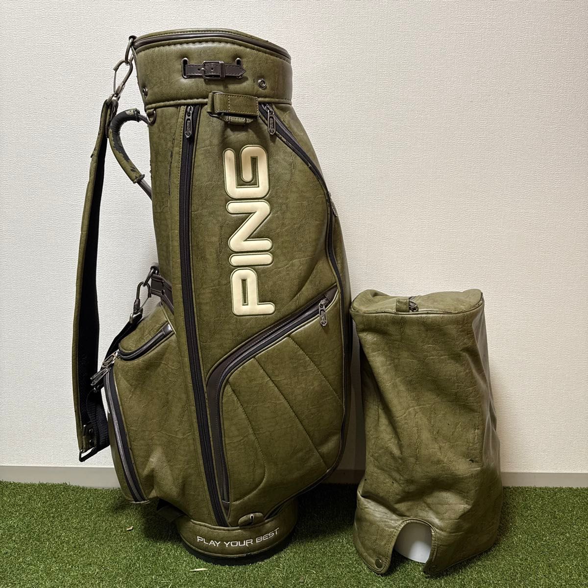 PING ピン キャディバッグ オリーブグリーン色 ゴルフバッグ｜Yahoo
