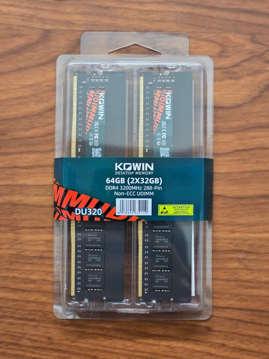 新品 未開封】 KOWIN DU3200 UDIMM DDR4 3200 32GB×2 64GB｜Yahoo