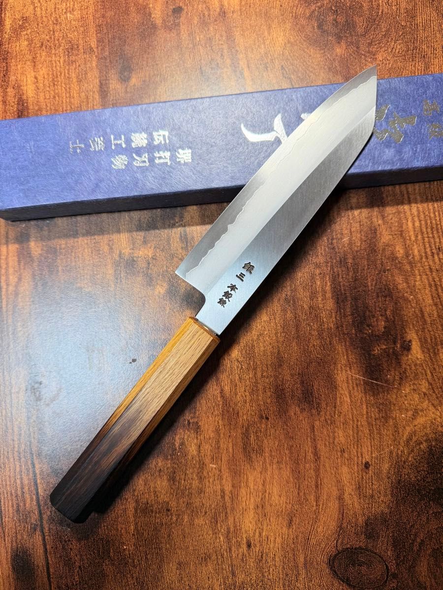 堺打刃物】祥太郎作 文化 銀三鋼 本鍛錬 包丁 樫八角柄｜Yahoo!フリマ