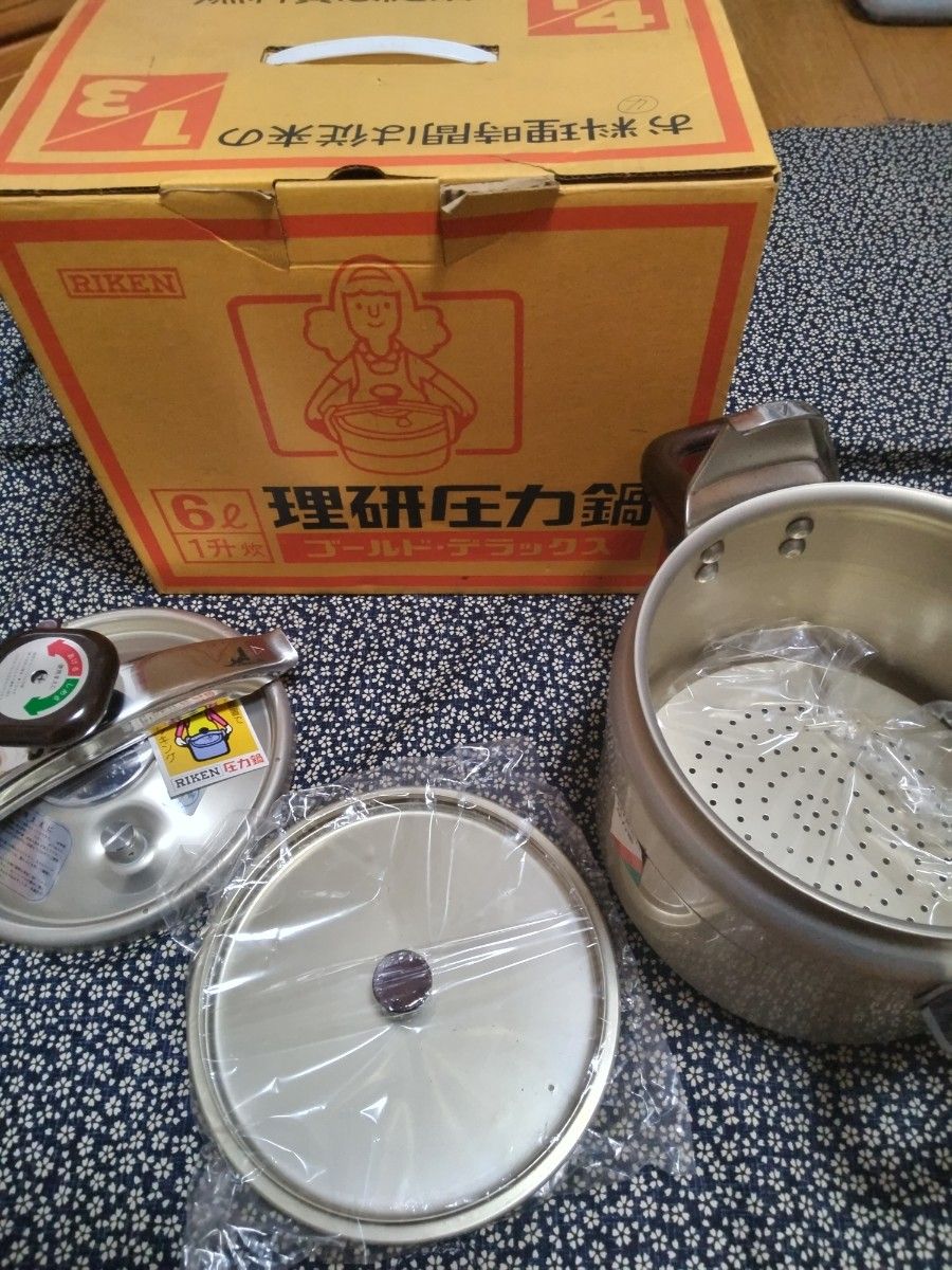 RIKEN 理研圧力鍋 ゴールド・デラックス 6L 1升炊き 未使用品｜Yahoo