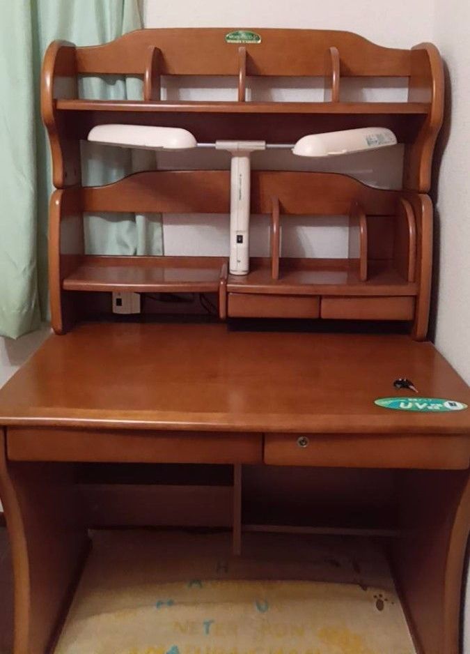 本日限り 美品 コイズミ WOODY ECO 学習机 本棚 ライト付き 小学生