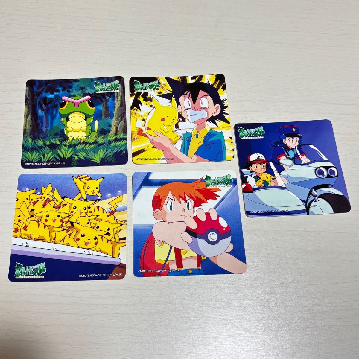 ポケモン 明治 アイスシール 5点セット キャタピー ピカチュウ レトロ