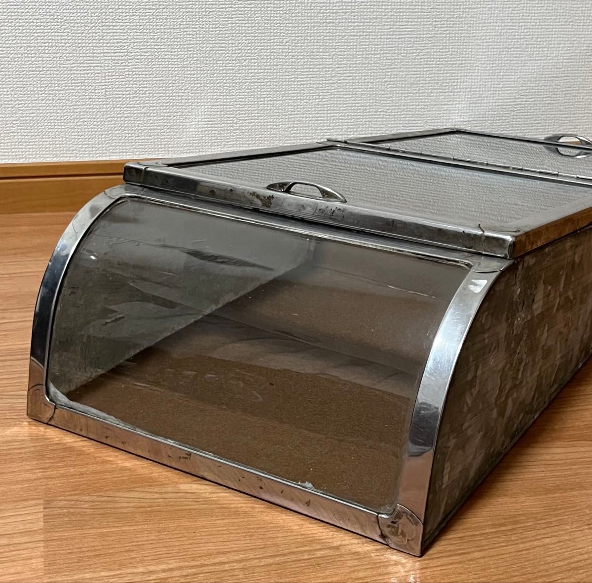 3月限定価格】昭和レトロ 大型サイズ ブリキ製ガラスケース ブリキ製