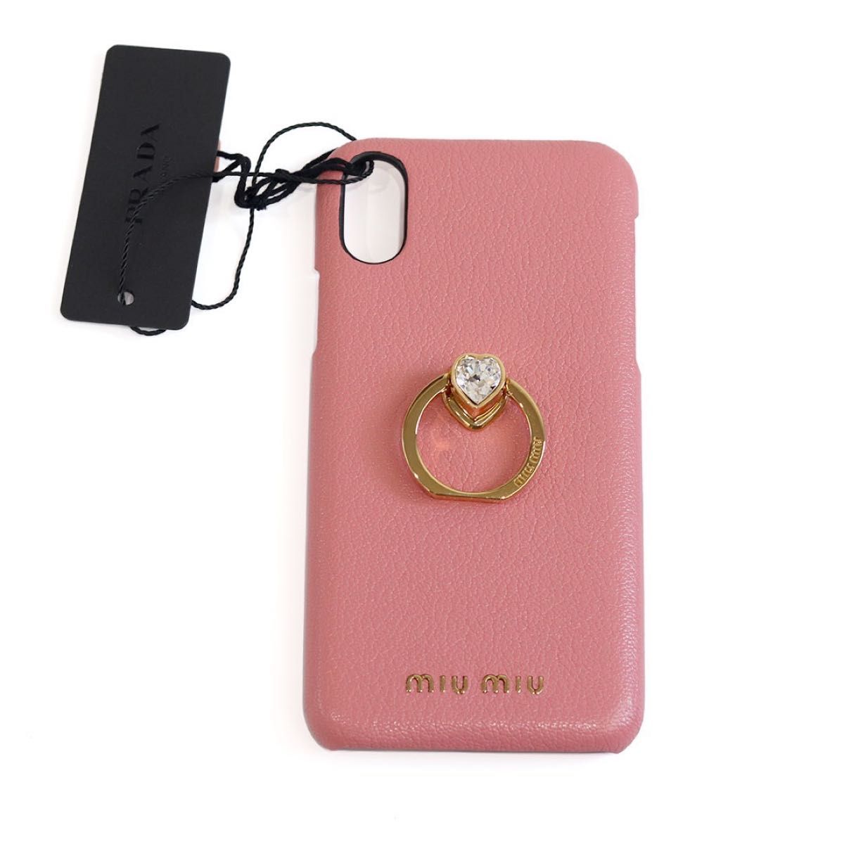 miumiu ミュウミュウ iPhoneケース XS/X ピンク ハートリング付き