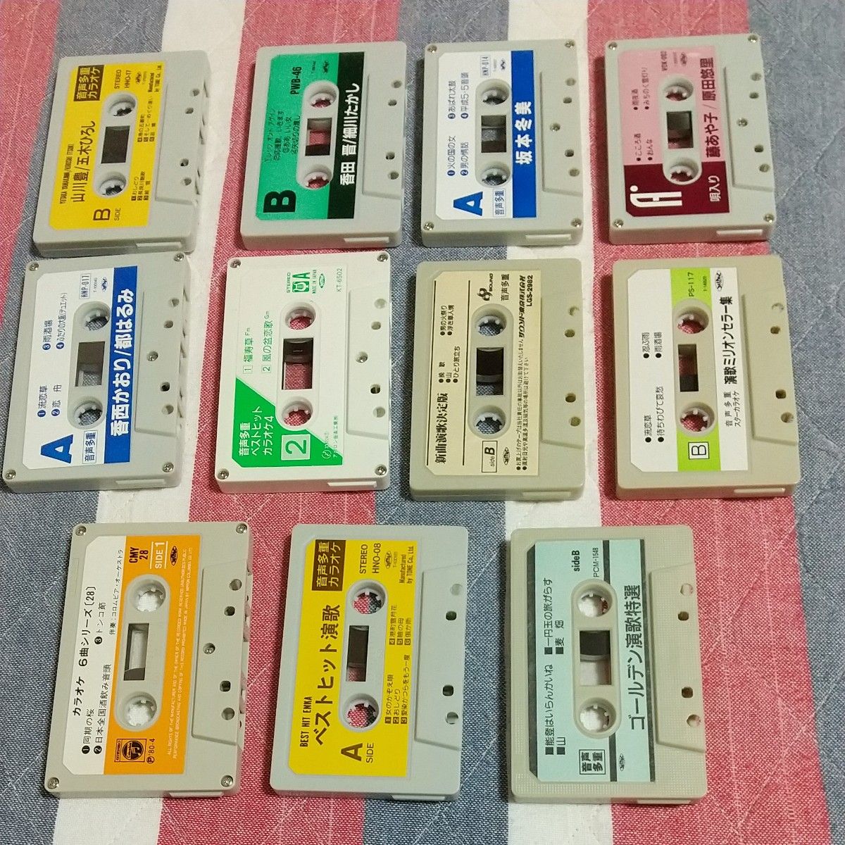 カラオケ カセットテープ演歌【11本セット】 音声多重・歌詞付き