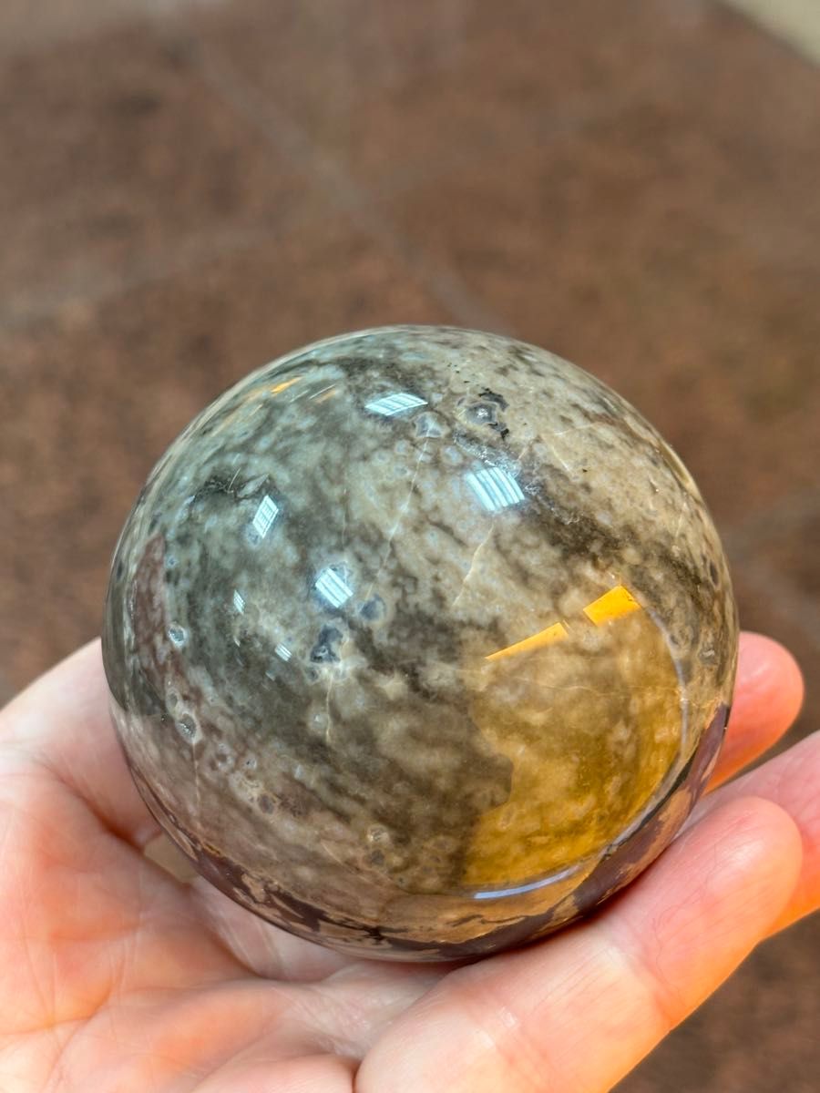 ボルケーノアゲート スフィア6 55cm ジオードキラキラ 火山瑪瑙 景色が